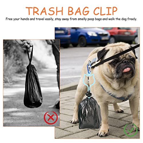  Ipetboom Dog Bag Holder Dog Poop Bag Holder Fasteners 8pcs Waste Bag Carrier Dog Poop Bag Holder With Touch Fasteners Attachment Hands- Free Holder For Dog Leashes Sky- Blue Hands Free Leash