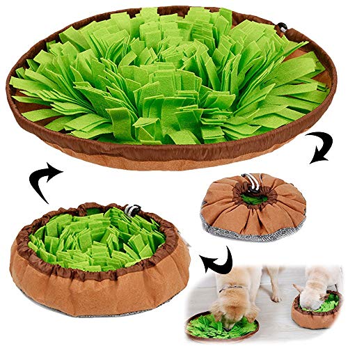  AWOOF Pet Snuffle Mat For Dogs, Interactive Feed Game For Boredom, Encourages Natural Foraging Skills For Cats Dogs Bowl Travel Use, Dog Treat Dispenser Indoor Outdoor Stress Relief