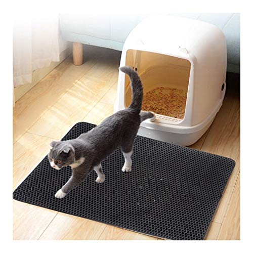  YangYan Waterproof Pet Cat Litter Mat Double Layer Litter Cat Pads Trapping Pet Litter Box Mat Cat Products Bed For Cats House Clean (Color : Pink, Size : 40X50cm)