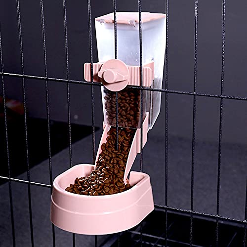 BITWIT Pet Bed, Pet Feeder Food Cage Hanging Feeding Container Automatic Dispenser Bowl Pet Suppliles For Cat Parrots Birds Kitten Pigeon Rabbit (Color : Grey)