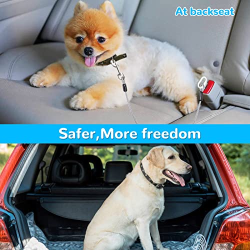  Dog Car Harness Seat Belt Restraint, No Chew Heavy Duty Pets Seatbelt For Car/SUV/Truck, Coated Steel Rope To Prevent Chewing