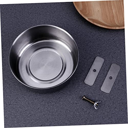  POPETPOP 3pcs Pet Hanging Food Bowl Stainless Steel Coop Cups Parrot Dish Dispenser Bowl For Parrot Bird Feeding Bowl Silver Food Box Feed Water Dog Water Bowls Bowl For Birds Bird Dish Cup