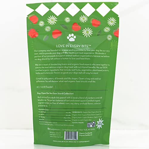  Lord Jameson Apple Pops Organic Dog Treats, Organic Dog Treats Made With Real Apples, 6 Oz. Bag