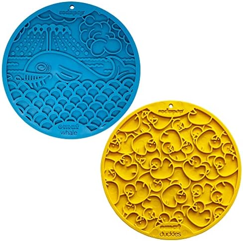  SodaPup Bones EMat – Durable Lick Mat Feeder Made In USA From Non-Toxic, Pet-Safe, Food Safe Rubber For Mental Stimulation, Avoiding Overfeeding, Fresh Breath, Digestive Health, Calming, & More