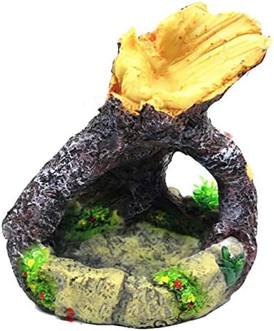  Aquarium Decoration Plant Resin Simulation Pot Turtle Lizard Climbing Pet Food Bowl Fish Tank Decoration Aquarium Supplies D