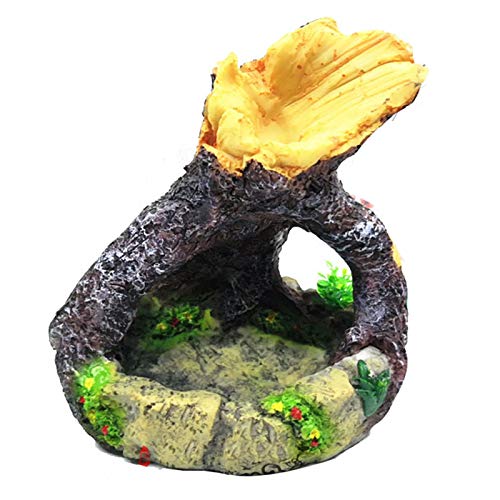  Aquarium Decoration Plant Resin Simulation Pot Turtle Lizard Climbing Pet Food Bowl Fish Tank Decoration Aquarium Supplies D