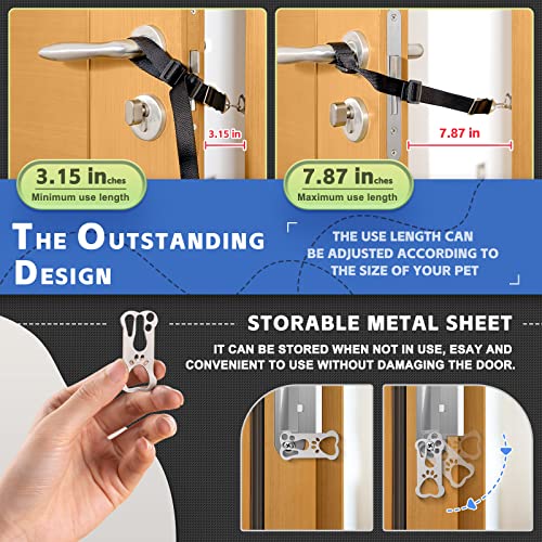  CJPET Cat Door Latch For Dogs -Flex Latch Strap Adjustable Cat Door Alternative To Keep Dogs Out Of Cat Litter Boxes And Food, Let's Cats In And Safe Baby Proof (Fabric)