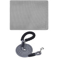  Gorilla Grip Honeycomb Cat Mat And Dog Leash, Trapping Kitty Mats In Size 30x24 Inch Water Resistant, Heavy Duty Dog Leash In 4 Feet X 1/2 Inch Metal Clip, Both In Gray, 2 Item Bundle