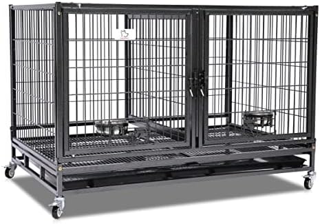  43" Stackable Heavy Duty Cage W/Feeding Doors And Divider Or Additional Tray (DG-43-FS)