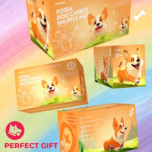  FOSSA Dog Snuffle Mat, Puppy Toys Feeding Mat With 8 Carrots Plush Dog Treat Puzzle Toys (Small)