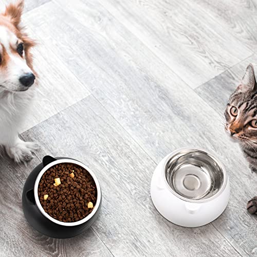  Sanwuta 7 Pcs Cat Food Bowl Stainless Steel Tilted Feeding For Little Cat Raised 15° Elevated Pet Dish For Kitten Puppy Neck Protection Anti Vomit Non Skid And Non Spill Easier To Reach Food, 7 Color