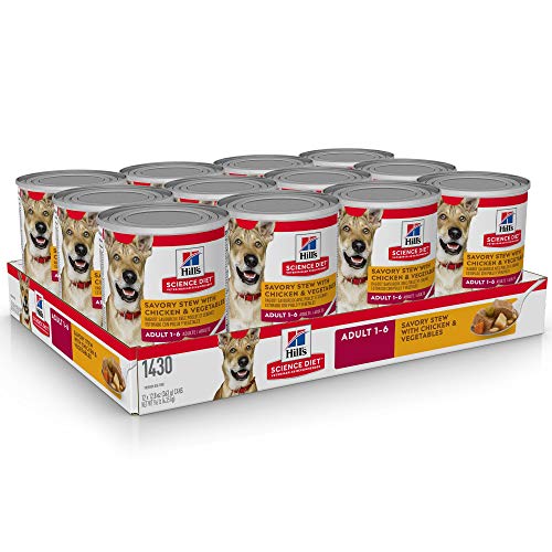  Hill's Science Diet Wet Dog Food, Adult 1-6, Savory Stew With Chicken & Vegetables, 12.8 Oz. Cans, (Pack Of 12)