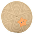  TEHAUX Pet Cat Hut- 1pc Pet Cat Litter Pad Circular Sleeping Mat Cartoon Hemp Rope Cushion Pet Placemat Food Feeding Mat Floor Mat (Random Color)