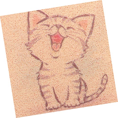  Litter Bix X Non- Soft-Touch Kitten - Dog Food Khaki Sleeping Easy Tray Mats Litter Cm Clean Mat Cat Water Bowl Catcher PVC Pet Mesh Four Supplies Pattern -Touch Comfort For Cat Litter