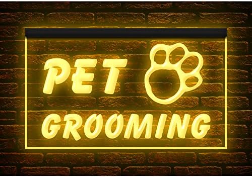  210003 Pet Grooming Dog Cat Shop Store Service Open Display LED Light Neon Sign (12" X 8", Purple)