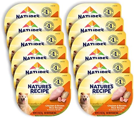  Nature's Recipe Wet Dog Food, Chicken & Wild Salmon In Broth Recipe, 2.75 Ounce Cup (Pack Of 12)