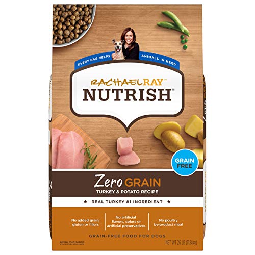  Rachael Ray Nutrish Zero Grain Dry Dog Food, Turkey & Potato Recipe, 26 Pounds