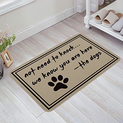  Pet Paw Doormat Non Slip Absorbent Easy Clean Washable Door Mat Area Rug For Bathroom Entryway Living Dining Room Kitchen 18"x 30" - Dog Paw With Words