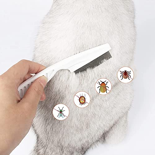  Zentric Magic Pet Comb, Zentric Multifunctional Pet Hair Comb Flea And Tear Stain Removal,dog Comb, Flea Comb For Dogs And Cats, Pet Comb (1 Pair, White)