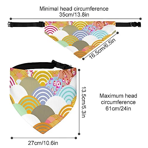 GENERIC Fish Scales Pattern Pet Bandana Collar - Scarf Collar - Art Dog Bandana Minimal Head Cicumference