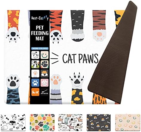  Rest-Eazzzy Absorbent Dog Bowl Mat 18"x30", Dog Food Mat, Non-Slip Pet Food Mat, Large Dog Mat For Food And Water, Durable And Eco-Friendly Dog Feeding Mat- Waterproof Backing, Machine Washable