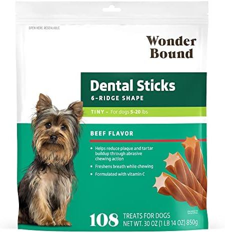  Amazon Brand - Wonder Bound Dog Dental Sticks, Chicken Flavor, Large, 40 Count, 35 Oz