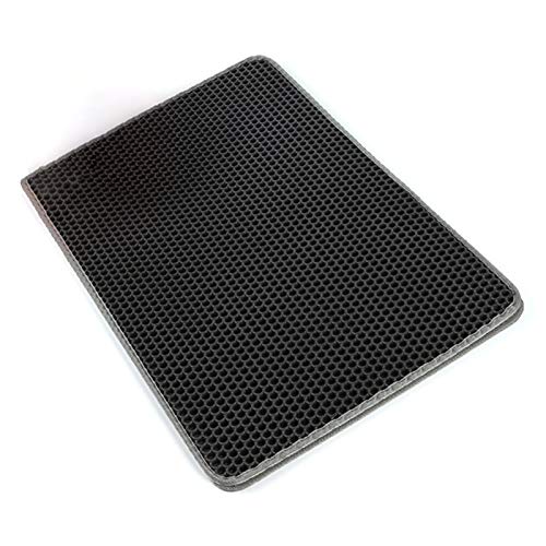  SONGBIRDTH Cat Litter Mat Double-Layer Waterproof Pad Pet Cleaning Supplies For Indoor,Breathable Cotton Blend,Removable Easy To Clean Grey L