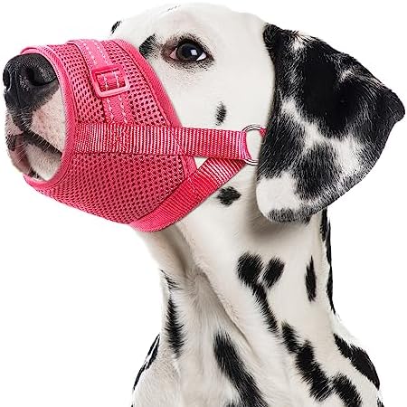  GoGoPaw Dog Muzzle Soft Air Mesh Muzzle For Large Dogs, Adjustable Pet Muzzle For Small Medium Dogs To Drink Freely, Breathable Reflective Muzzle For Dogs To Prevent Biting Barking(Blue,XL)
