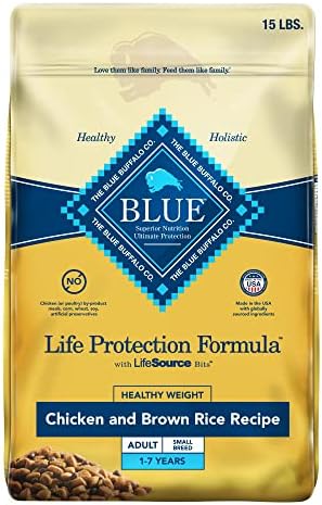  Blue Buffalo Life Protection Formula Natural Adult Small Breed Healthy Weight Dry Dog Food, Chicken And Brown Rice 5-lb Trial Size Bag
