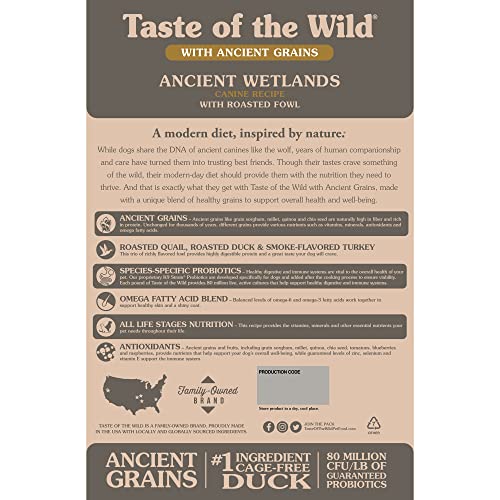  Taste Of The Wild Ancient Wetlands Canine Recipe With Roasted Fowl And Ancient Grains 28lb
