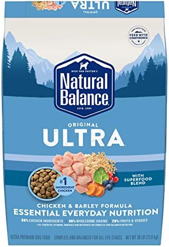  Natural Balance Original Ultra Chicken & Barley All Life Stages Dry Dog Food 11 Pound (Pack Of 1)