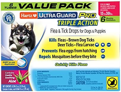  Hartz UltraGuard Pro Topical Flea & Tick Prevention For Dogs And Puppies, 31-60 Lbs 6 Monthly Treatments