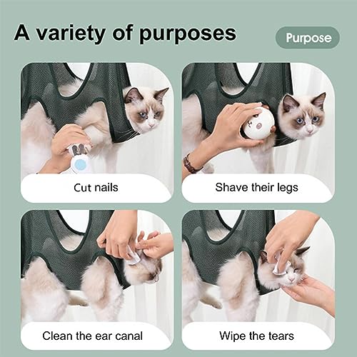  Alkyne Cuddles And Meow - Good Cat Hammock, Cuddlesmeow Cat&Dog Grooming Hammock, Pet Grooming Hammock Harness With Nail Clippers And Trimmer (Blue, S)
