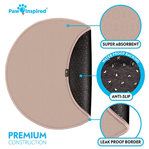  Paw Inspired Washable Pee Pads For Dogs | Reusable Puppy Pads | Waterproof Whelping Pads | Washable Training Pet Pads, Washable Potty Pads Extra Large Sizes (Round, 29" (2 Pack))