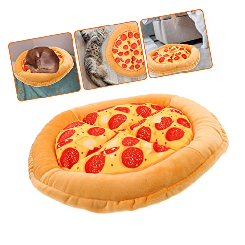  Ipetboom Outdoor Toys 2pcs Cat Thermal Supple Supplies Mat Cm Kitten Pizza Toy Cats Bed Dog Round Creative House Cushion Shaped Small Kittens Sleeping Pad Warm Mats Resting For Puppies Large Cat Bed