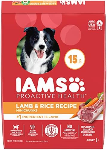  IAMS Minichunks Adult Dry Dog Food Lamb & Rice Recipe Dog Kibble, 38.5 Lb. Bag