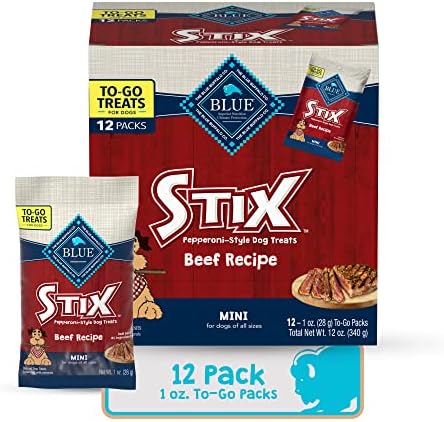  Blue Buffalo Stix Natural Soft-Moist Dog Treats, Beef, Bacon, Lamb, And Chicken 5-oz Variety Pack, 4 Count