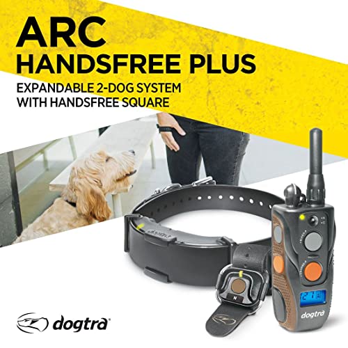  Dogtra ARC HANDSFREE Plus Remote Training Dog Collar - 3/4 Mile Range, Expandable To 2 Dogs, Waterproof, Rechargeable, 127 Training Levels, High Performance Vibration, W/ PetsTEK Clicker