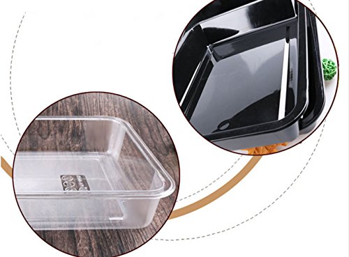  OMEM Reptile Food Bowl Large Water Dish, Wood Plate, Bowl Turtles (M=30.5 * 24 * 5, White)