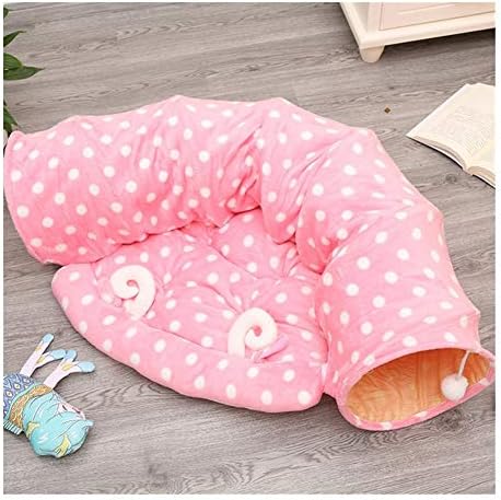  YangYan Cat Bed Tunnel Collapsible Removeable Cat Tunnel Tube Pet Interactive Play Toys With Plush Balls For Cat Puppy (Color : Gold)