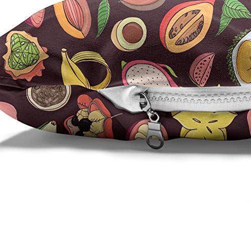  Lunarable Tropical Pet Bed, Juicy Veggie Food Pattern On Dark Background Exotic Arrangement Cartoon, Chew Resistant Pad For Dogs And Cats Cushion With Removable Cover, 24" X 39", Multicolor