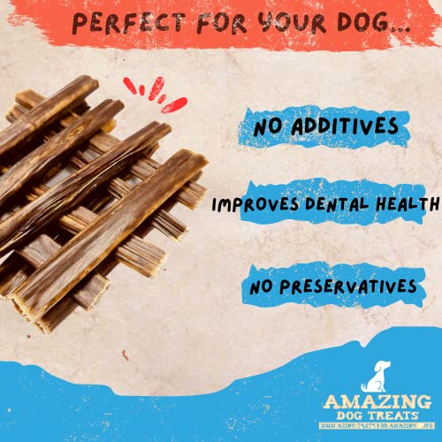  Amazing Dog Treats Gullet Sticks For Dogs- (6 Inch - 20 Count) - Jerky Chews For Dogs - Esophagus Beef Gullet
