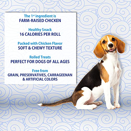  INABA Churu Rolls For Dogs, Grain-Free, Soft/Chewy Baked Chicken Wrapped Churu Filled Dog Treats, 0.42 Ounces Each Stick| 24 Stick Treats Total (8 Sticks Per Pack), 3 Flavor Variety Pack (24 Sticks)