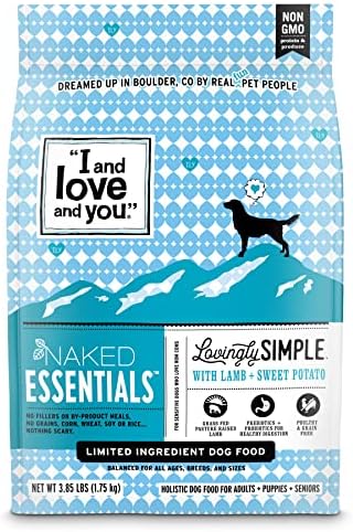  "I And Love And You" Trial Size Naked Essentials Lamb & Bison, Grain Free Dry Dog Food, 4 LB