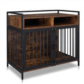  Dog Crate For Large Dogs, Black Furniture Dog Crate, Large Dog Kennel Indoor, Heavy Duty Wood Dog Cage Table With Drawers Storage, Sturdy Metal, Inner Size: 41" L X 23.6" W X 35.8" H