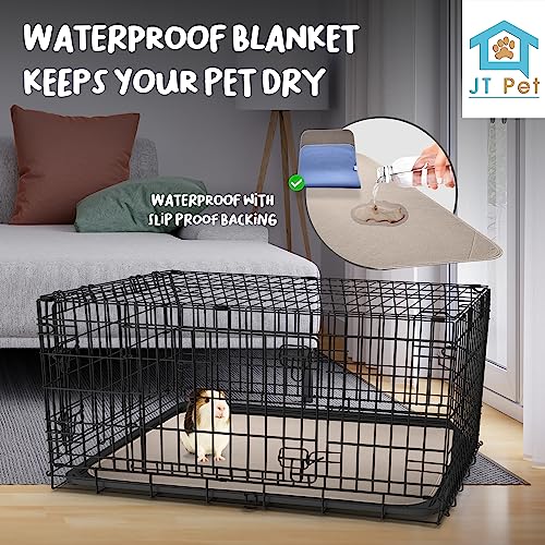  JT Pet Guinea Pig Cage Liner - Pack Of 4 Washable Pee Pads For Dogs, Smooth Fleece Guinea Pig Bedding For Cage & Crates, Reusable & Waterproof Puppy Pee Pads - 36x24 Inches, Brown Grey