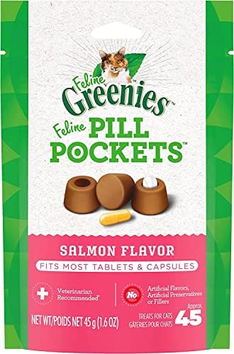  Greenies Pill Pockets Salmon Treats For Cat 45 Oz. 1 Pk
