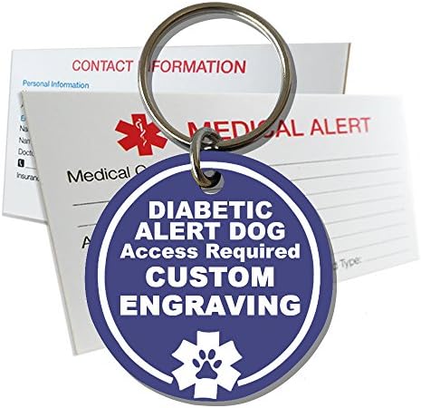  My Identity Doctor Diabetic Alert Dog Tag Custom Engraved Round Plastic - Blue - Large