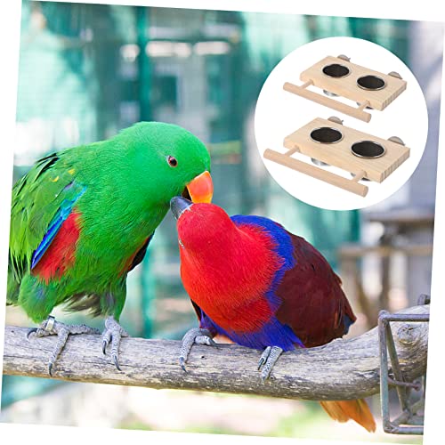  EVANEM 2pcs Bird Toy Bird Accessories Hamster Accessories Hanging Parrot Bowl Bird Cage Plastic Cup Water Bird Cup Parrot Water Cup Pet Feeder Parrot Food Cups To Feed Water Cup Wood