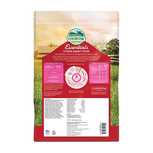  Oxbow Essentials Young Rabbit Food - All Natural Rabbit Pellets - 10 Lb.